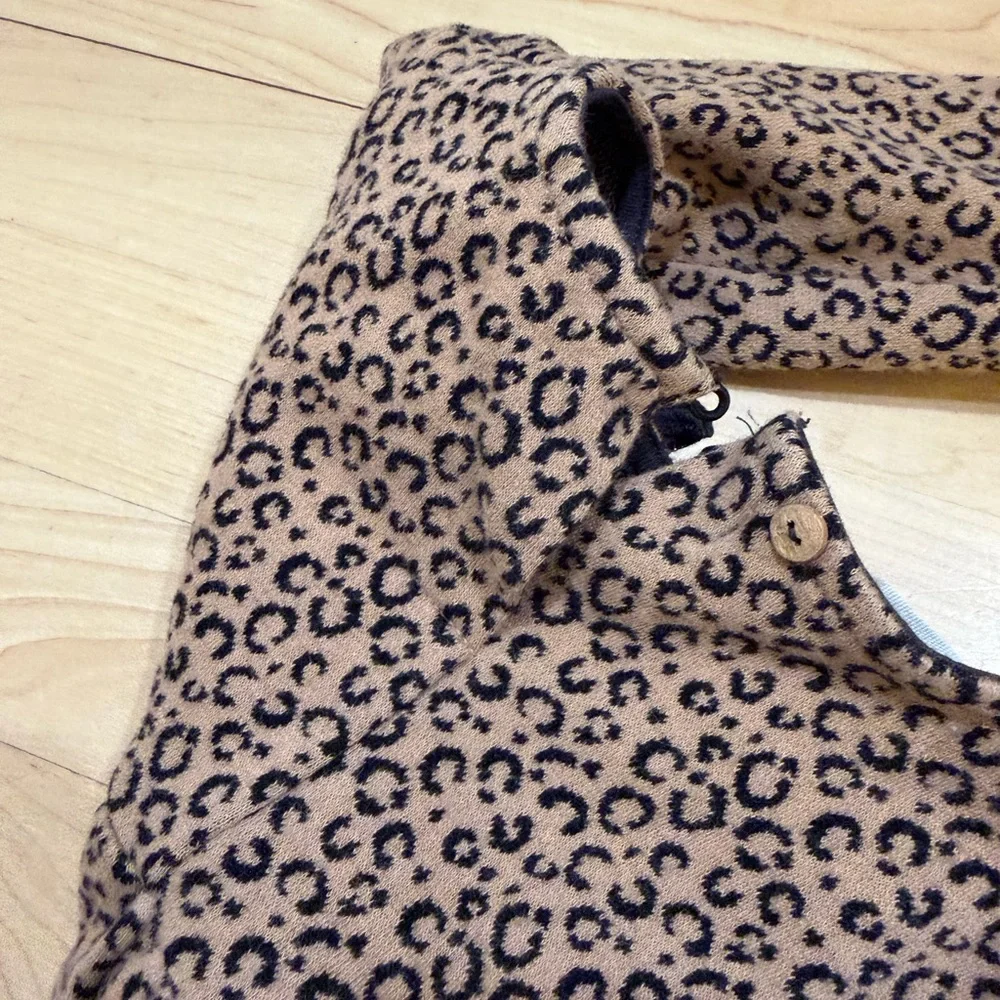 Zara Leopard Print Kids Dress - Brown and Black